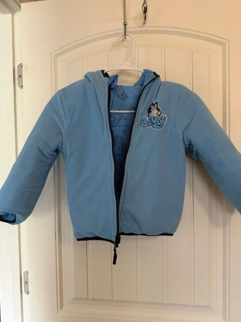 Bluey Puffer Jacket Kids Bluey Puffer Jacket Kids Blue Cartoon Character Size 5T